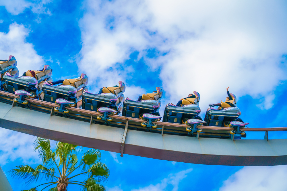 Achtbaan pretpark Amerika