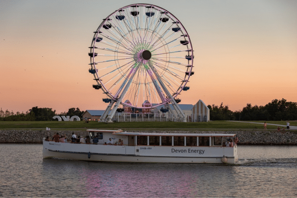 Oklahoma River Cruises Ferris wheel and boat